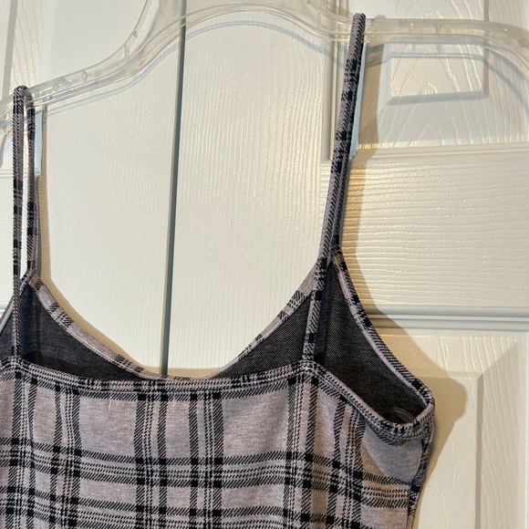 Mini Dress Popular21 Lavender and Black Bodycon Plaid Stretch Large - Picture 10 of 12